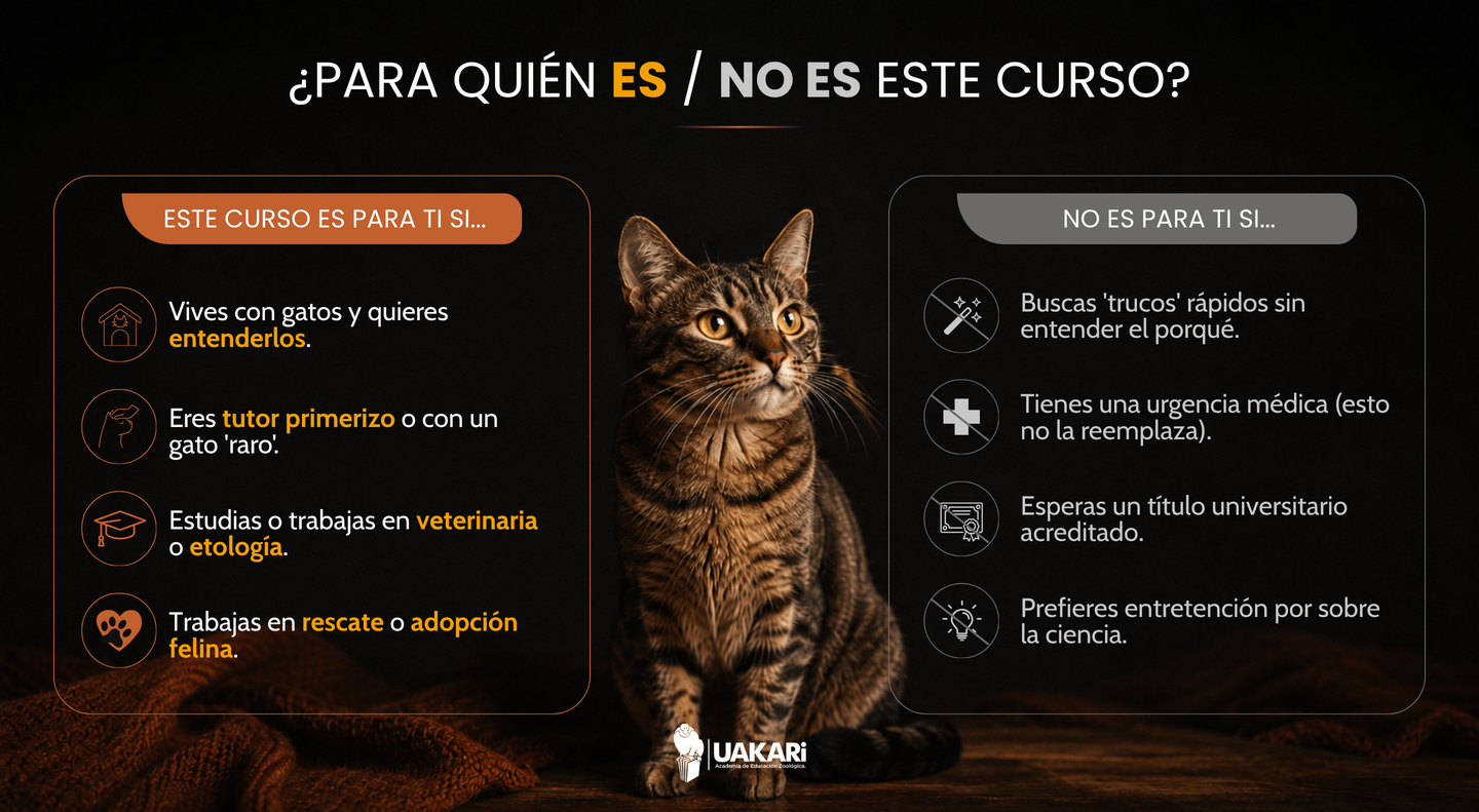 Para quién es y para quién no es el curso de etología felina.