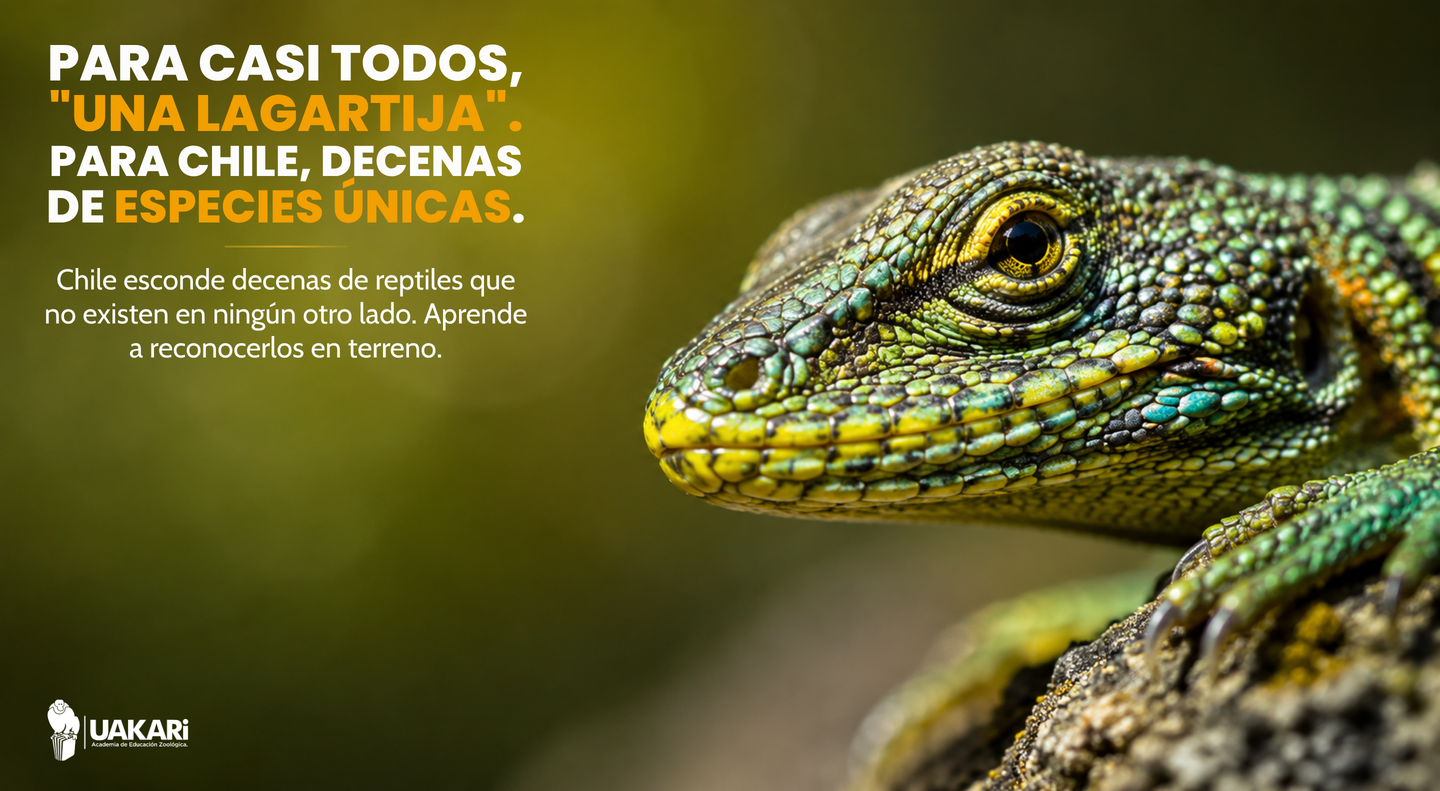 Para casi todos, 'una lagartija'; para Chile, decenas de especies únicas: la propuesta del curso de reptiles de Chile.