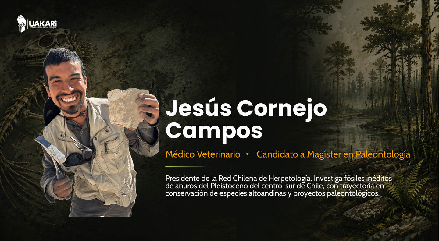 El profesor: Jesús Cornejo, herpetólogo y candidato a magíster en paleontología.